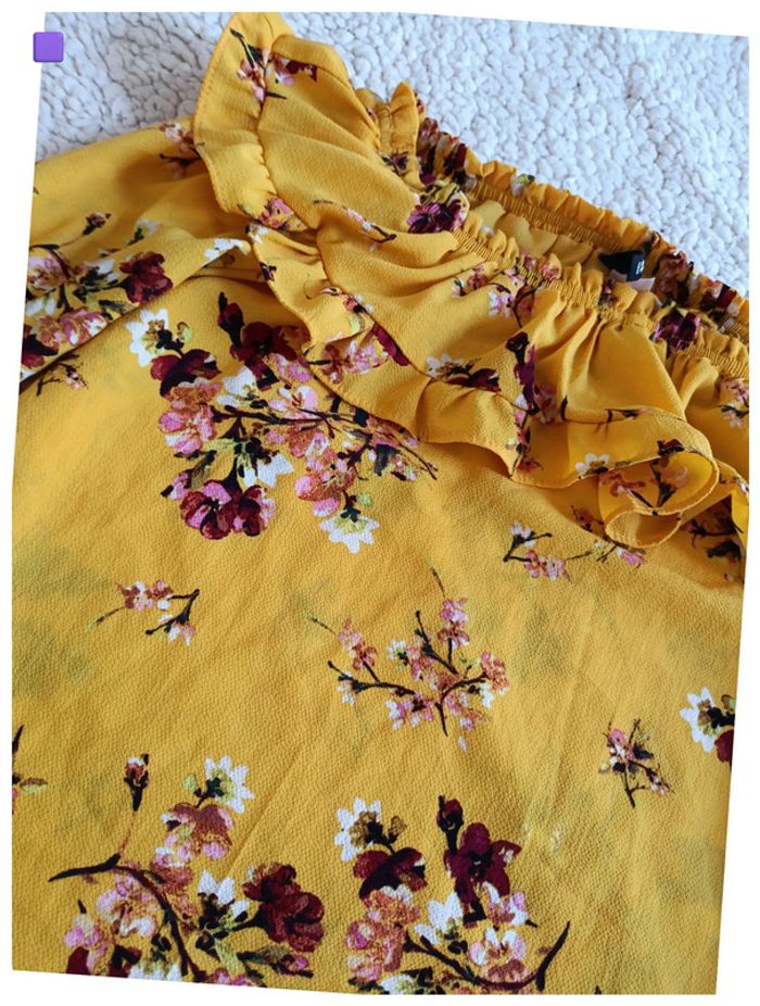 Haut fluide imprimé fleuri – Divided Vintage fleurs bohème cute été estival - photo numéro 2