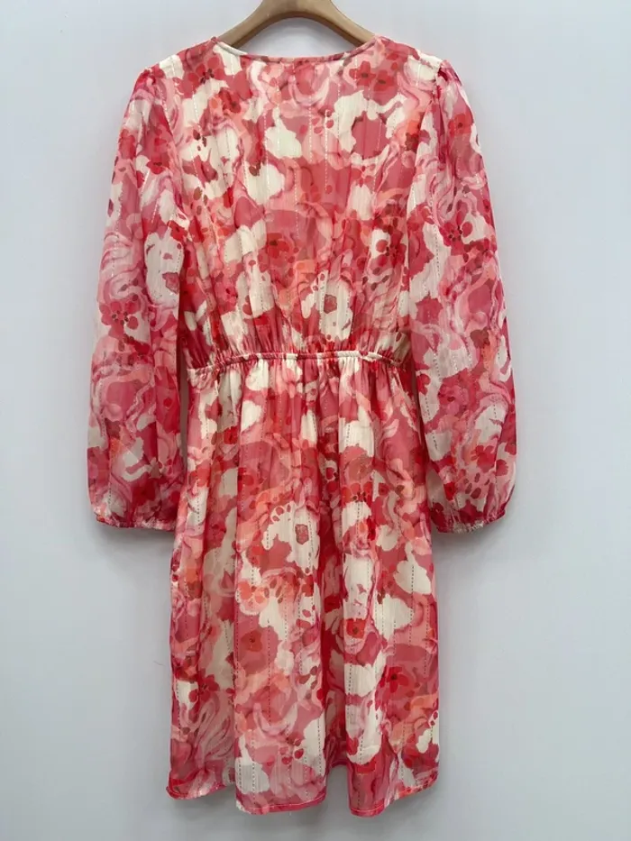 Robe courte été fleur rose - photo numéro 3