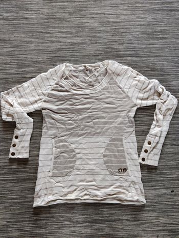 Pull rayures blanc et gris