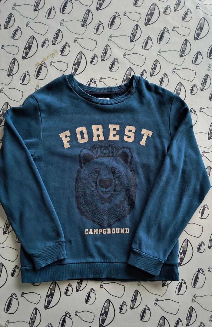 🧸 Magnifique sweat bleu motif ours Vertbaudet (10 ans) 🧸 - photo numéro 8