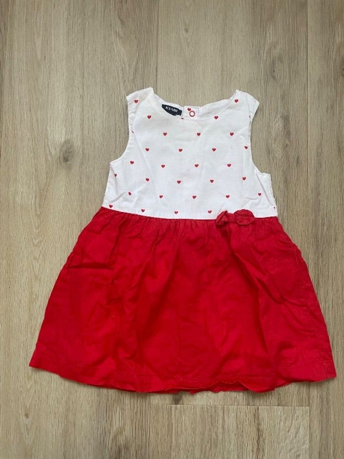 Robe Kiabi rouge et blanche 12 mois