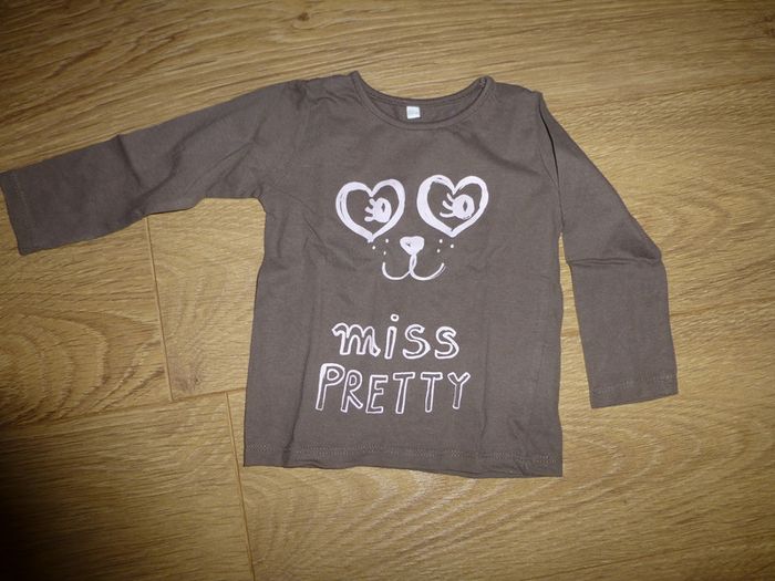 T-shirt manches longues marron - 1 an