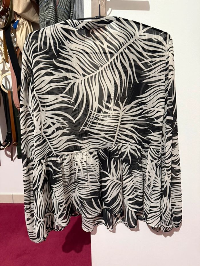 Blouse semi transparente motif tropical grace&mila M - photo numéro 8