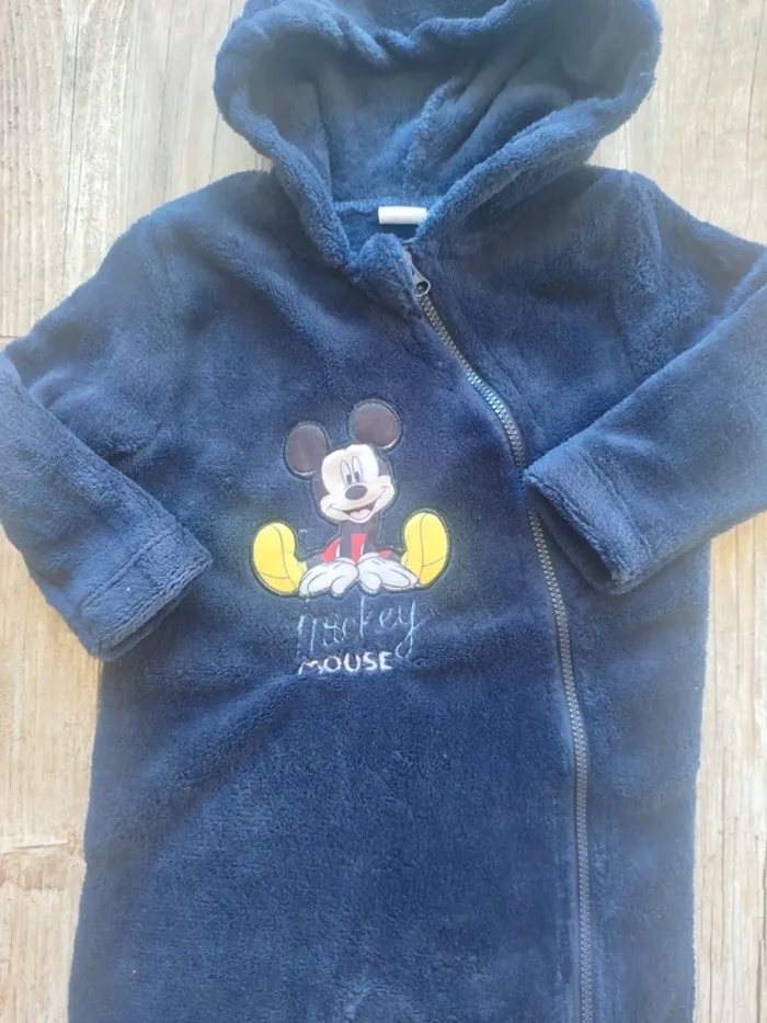 Pyjama chaud Mickey bébé garçon 12 mois - photo numéro 2