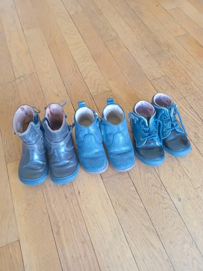 Lot 3 bottines cuir fille pointure 22 Shoopom / FR/ Aster