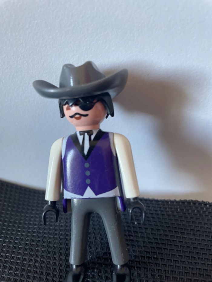 Playmobil figurine cowboy vestons violet borgne cache œil western far West - photo numéro 4
