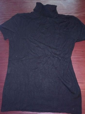 Pull col roulé manches courtes