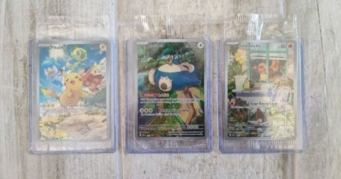 Cartes Promo Pikachu 027, Salamèche 044, Ronflex 051