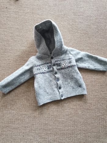 Gilet à capuche gris petit bateau