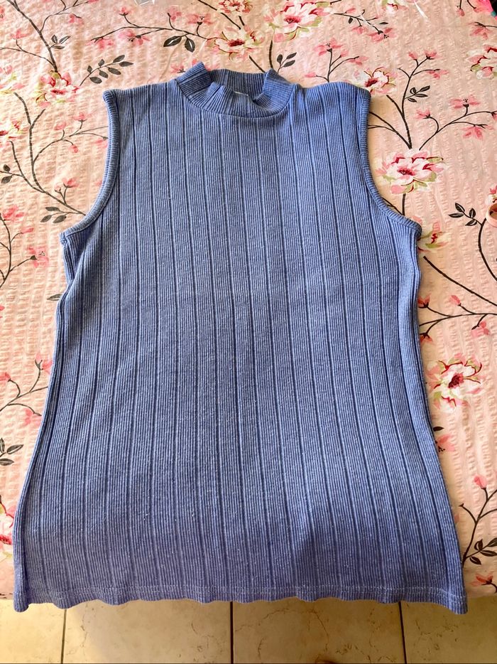 Débardeur bleu 100% coton Vintage - photo numéro 7