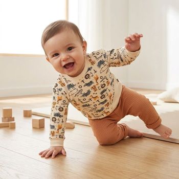 Tenue Bébé Mixte 9–12 Mois Confortable – Ensemble Safari Coton Côtelé Terracotta