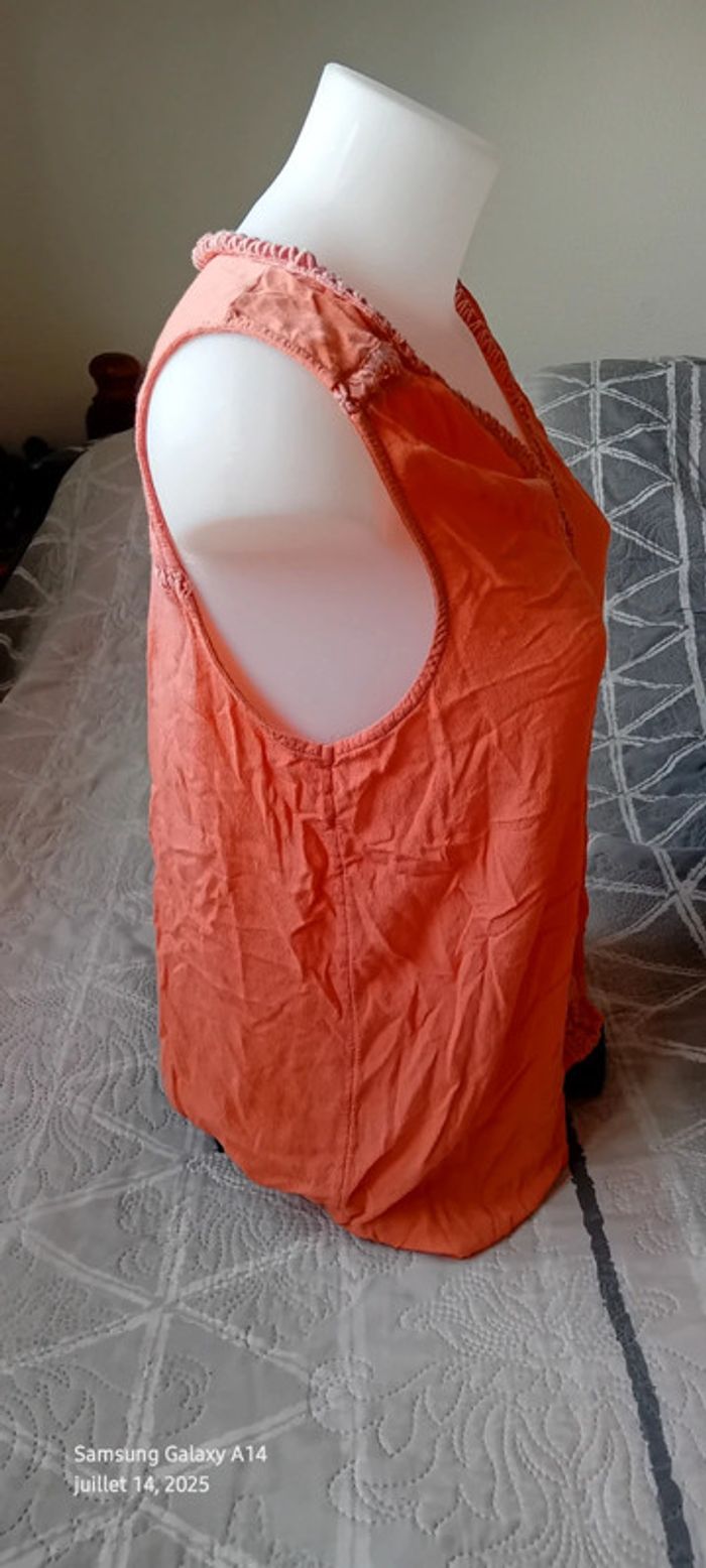 Tunique sans manches assymetrique bandes ajourées rose femme XL camaïeu - photo numéro 8