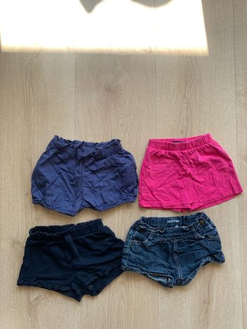 Lot 4 short bébé fille 18 mois