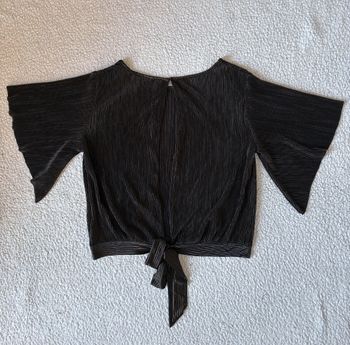 Top plissé Camaïeu noir brillant dos noué M