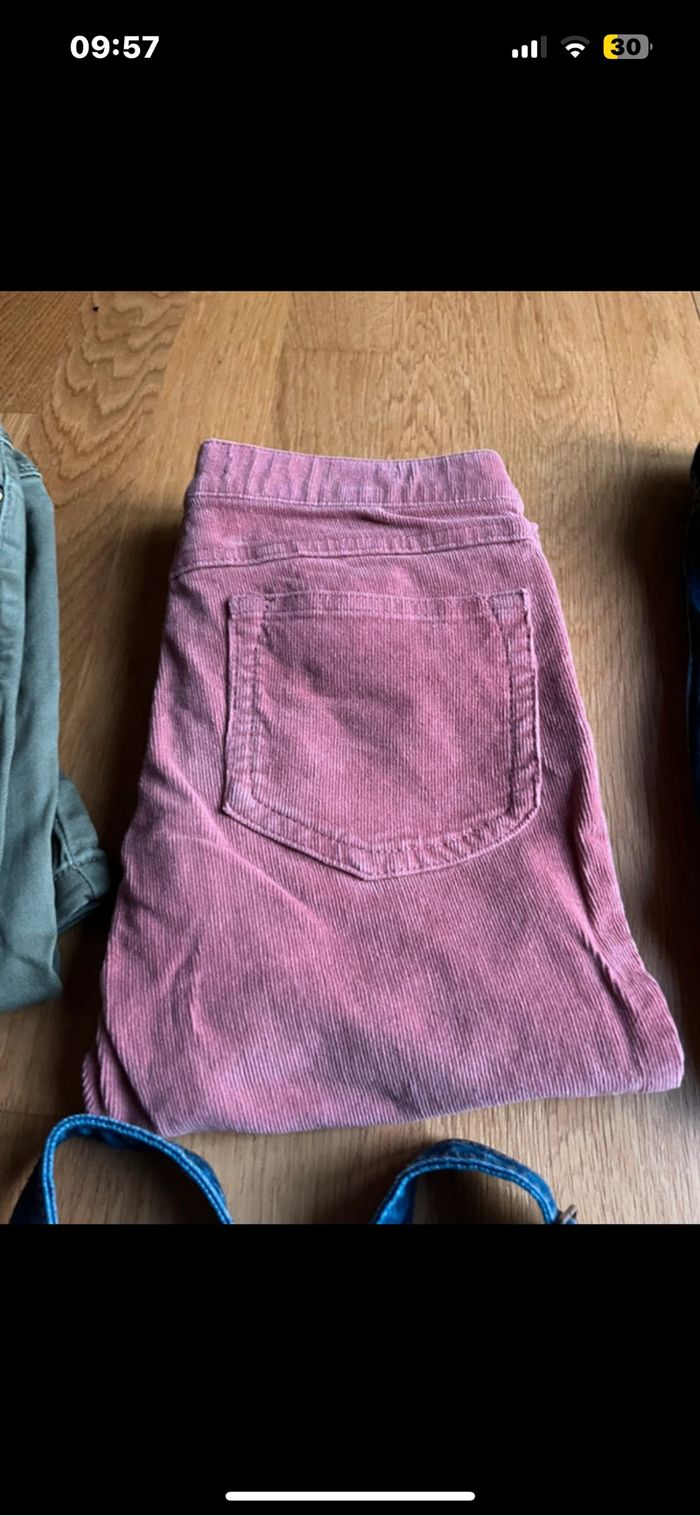 Lot de 6 pantalons et salopette fille 10 ans - photo numéro 5