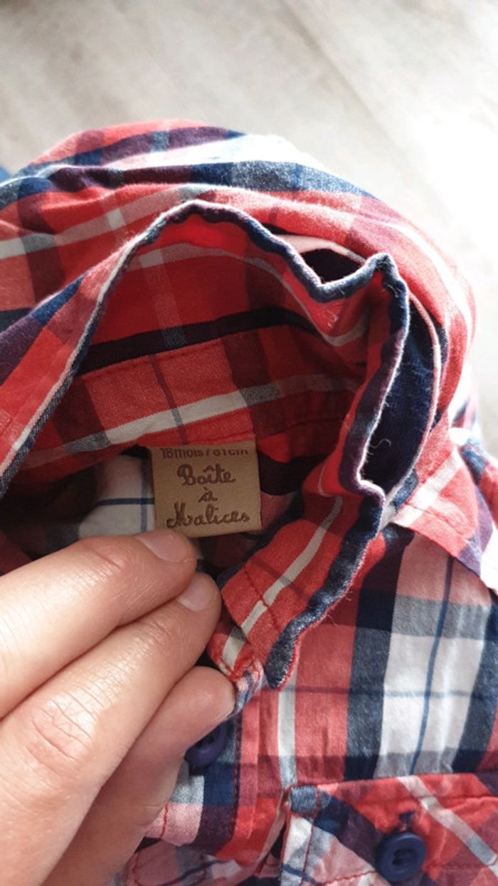 Chemise bleu marine et rouge - photo numéro 4