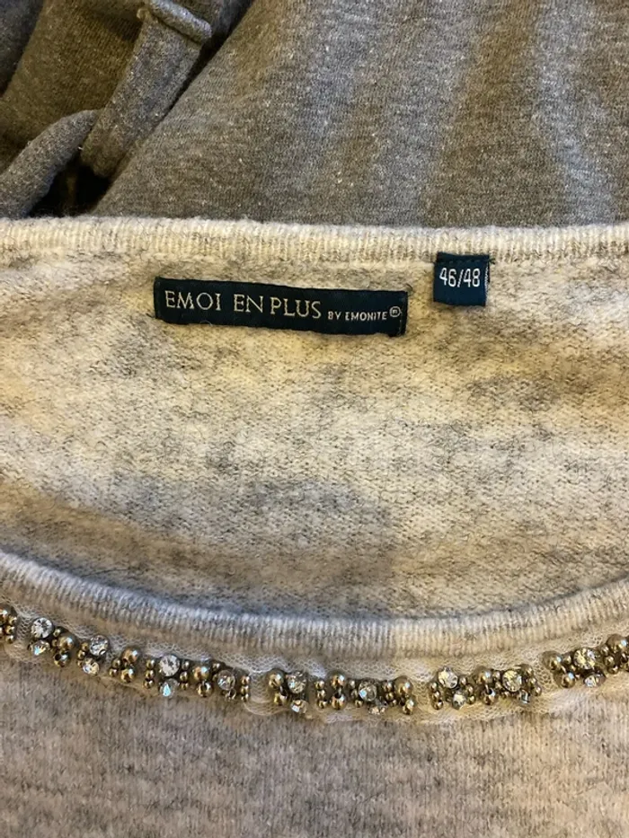 Pull gris chiné - photo numéro 6