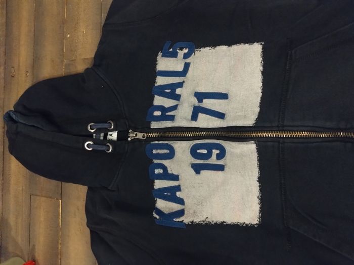 Sweat à capuche Kaporal noir et gris avec zip garçon 12-13 ans – Très bon état - photo numéro 2