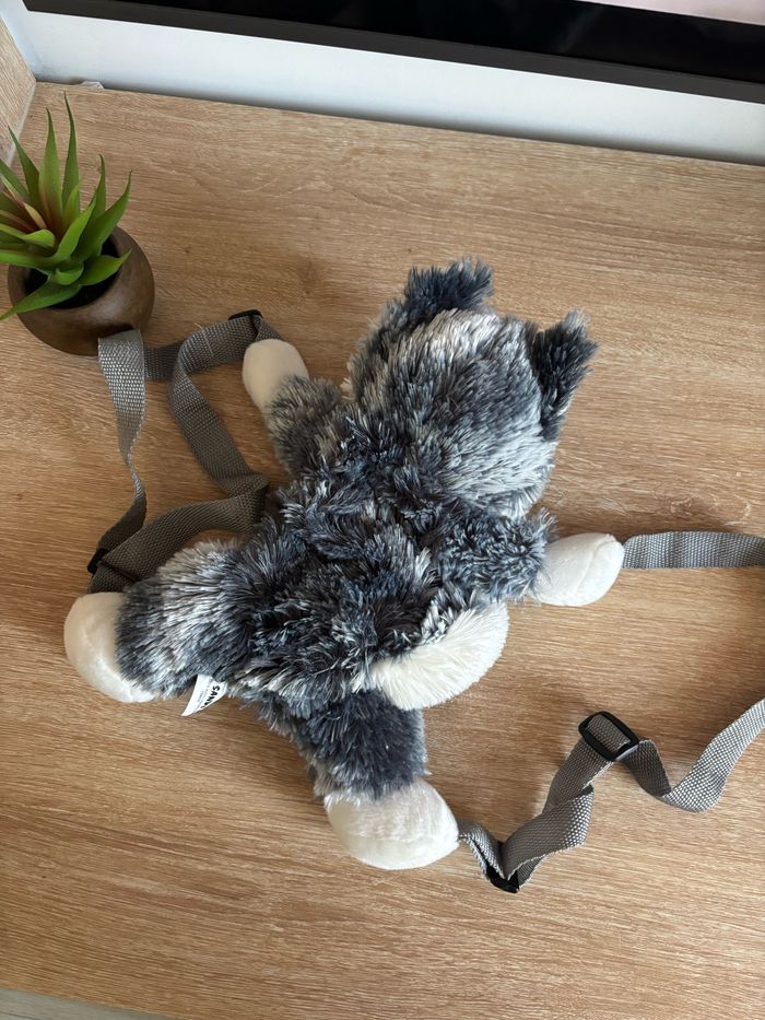 Sac à dos peluche chien husky gris  Sandy - photo numéro 3