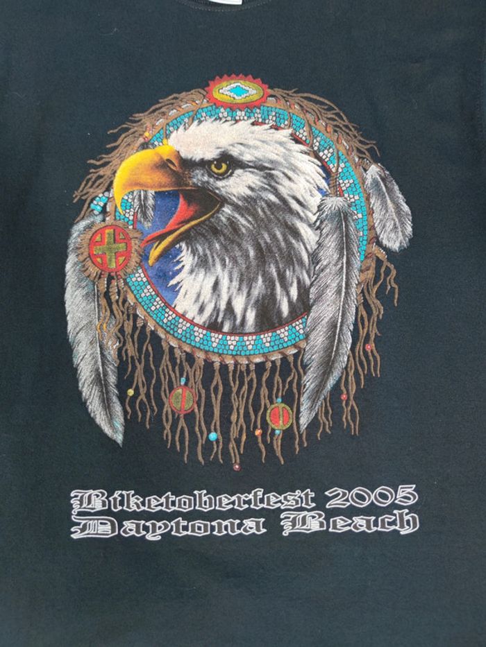 T-shirt Biketoberfest Daytona Beach 2005 Aigle Y2k Noir Taille M Homme - photo numéro 2