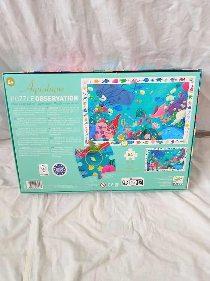 Puzzle observation & poster Djeco aquatique 54 pièces - photo numéro 2