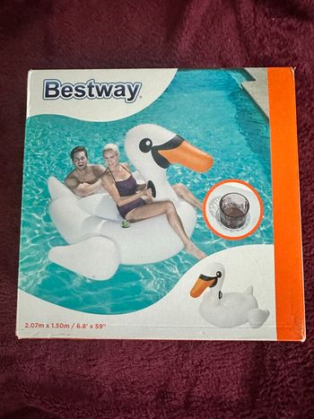Bouée gonflable cygne XXL Bestway avec porte-gobelet – Neuve XXL·Neuf avec étiquette·Bestway·