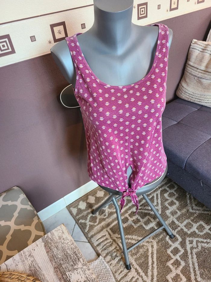 Debardeur court noué ventre 38