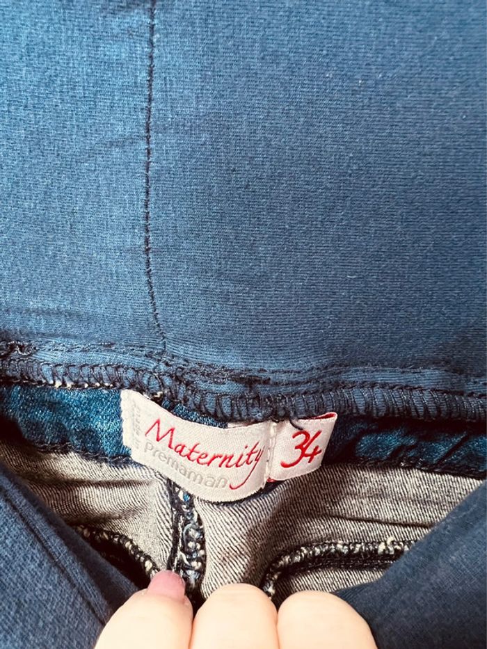 Taille 34 neuve jupe de grossesse maternité Premaman bleue * jean * - photo numéro 3