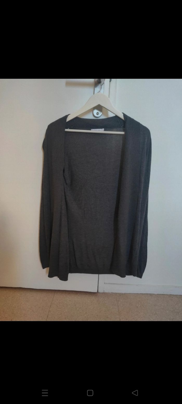 Gilet gris long
