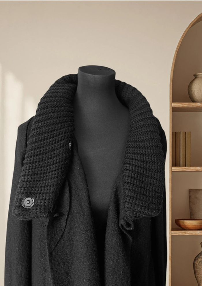 Manteau/veste noir en laine taille M Linea Cinque - photo numéro 4