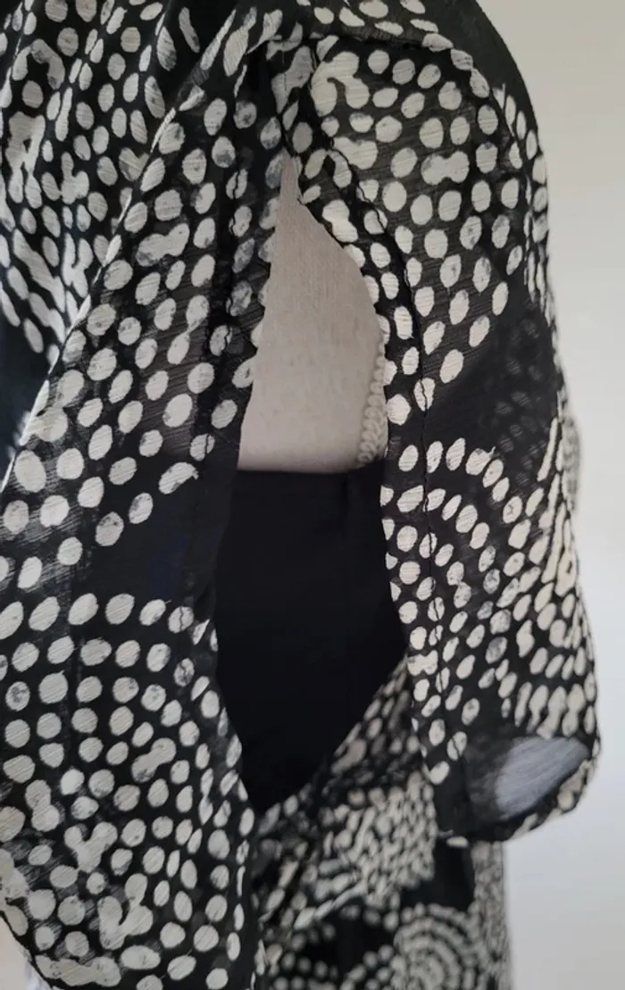 Robe manches courtes à motifs noir et blanc Women Only Taille 36 - photo numéro 3