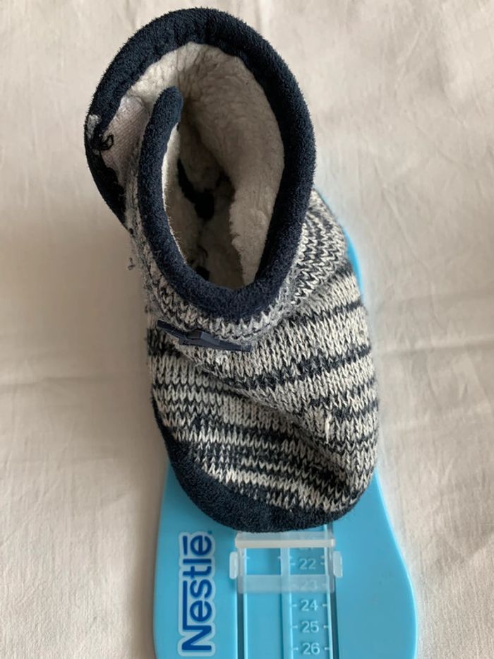 Pantoufles bébé étoile bleu marine gris t20-22😺 - photo numéro 7