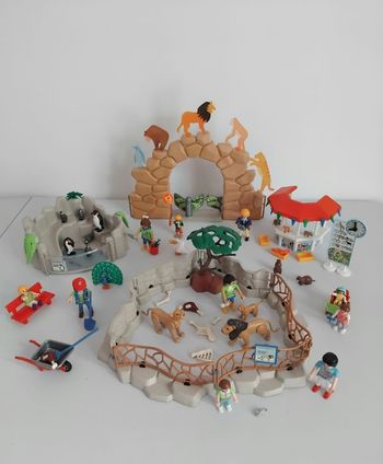PLAYMOBIL Zoo Animaux Enclos Lions Pingouins Bonhommes 🦁