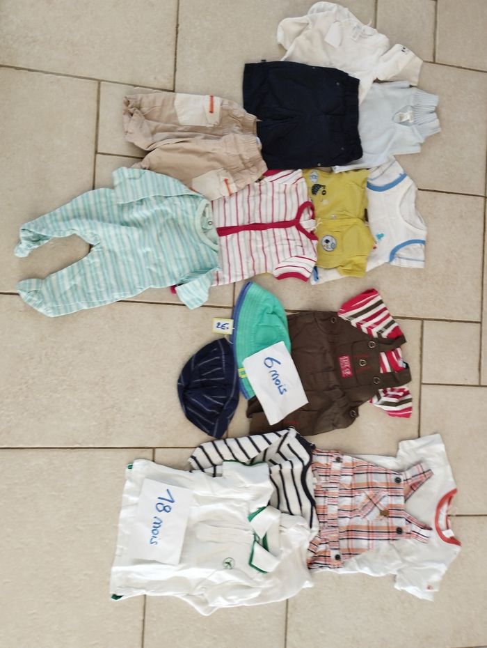 Lot de vêtements garçon en 1/6 et 18 mois