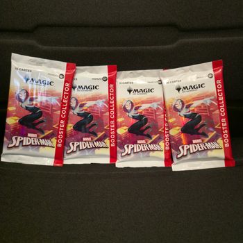 Lot de 4 Boosters Collector Spider-Man Magic The Gathering Français