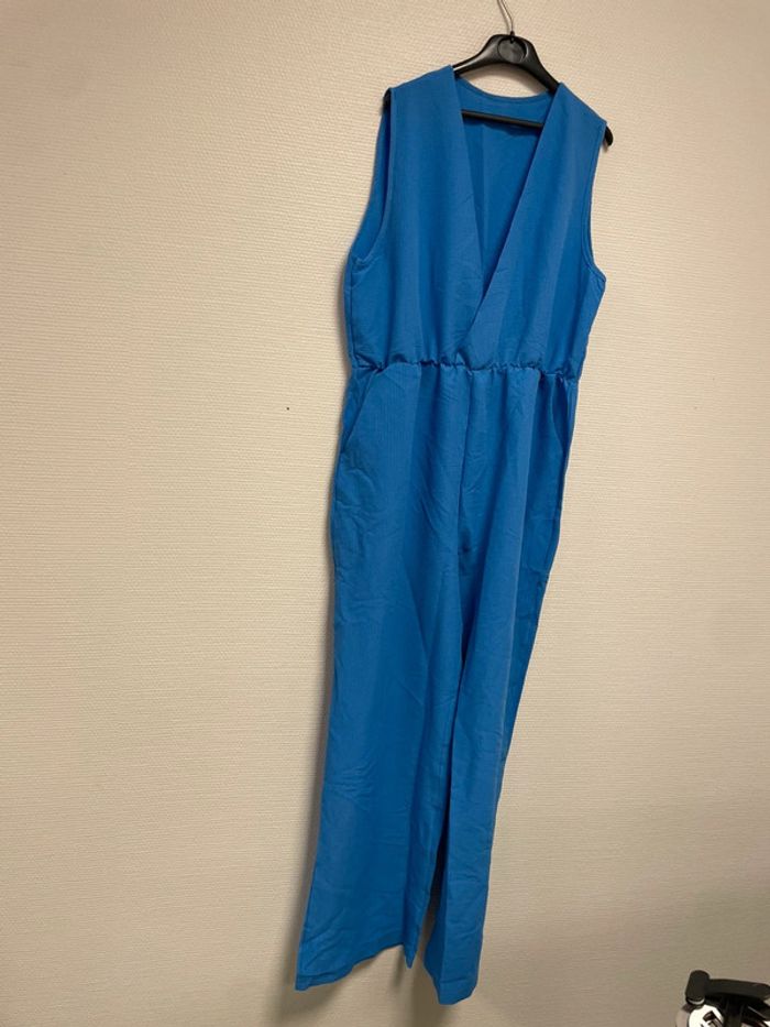 combi pantalon bleu taille xxl neuve ceinturé - photo numéro 2
