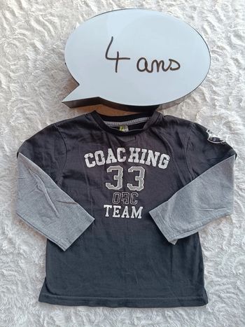 Tee shirt manches longues Garçon 4 ans Coaching 33 team Orchestra