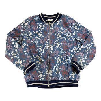 Eden et Victor Gilet zippé bleu fleuri Taille 6 ans