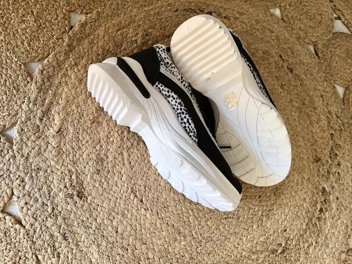 Basket 3 matières blanc et noir en taille 40 - photo numéro 6