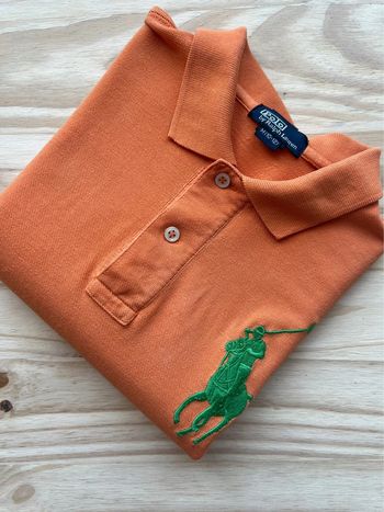 Polo Ralph Lauren orange gros logo vert taille M enfant ( 10 - 12 ans )