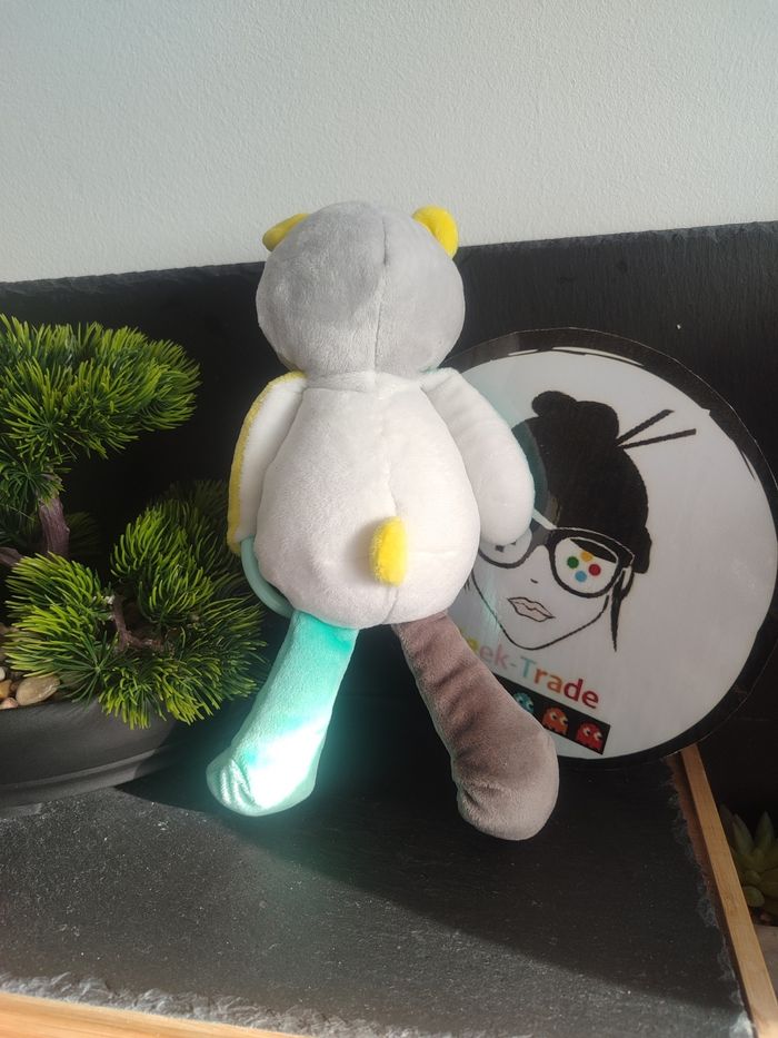 Doudou peluche ours gris jaune bleu u tout petits 22cm miroir Rose Brun DD003573 - photo numéro 2