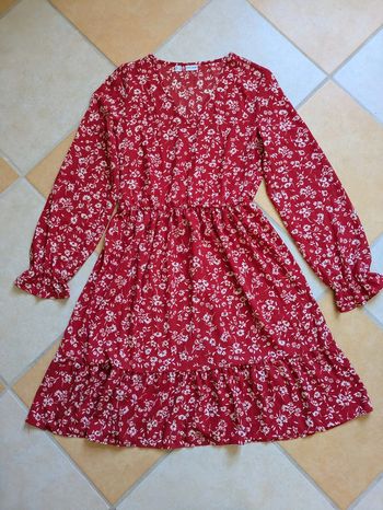 Robe manches longues rouge S 36 bodyflirt état neuf
