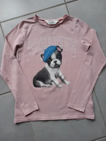 Tee-shirt ML fille H&M 8/10 ans.
