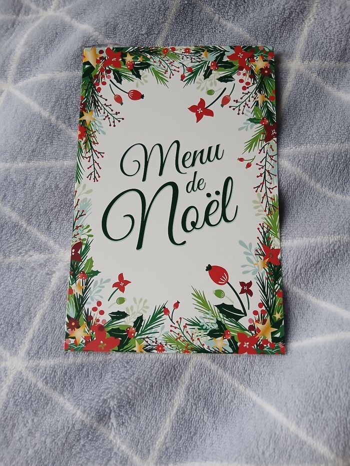 Paquet 6 Cartes doubles "Menu de Noël " - photo numéro 2
