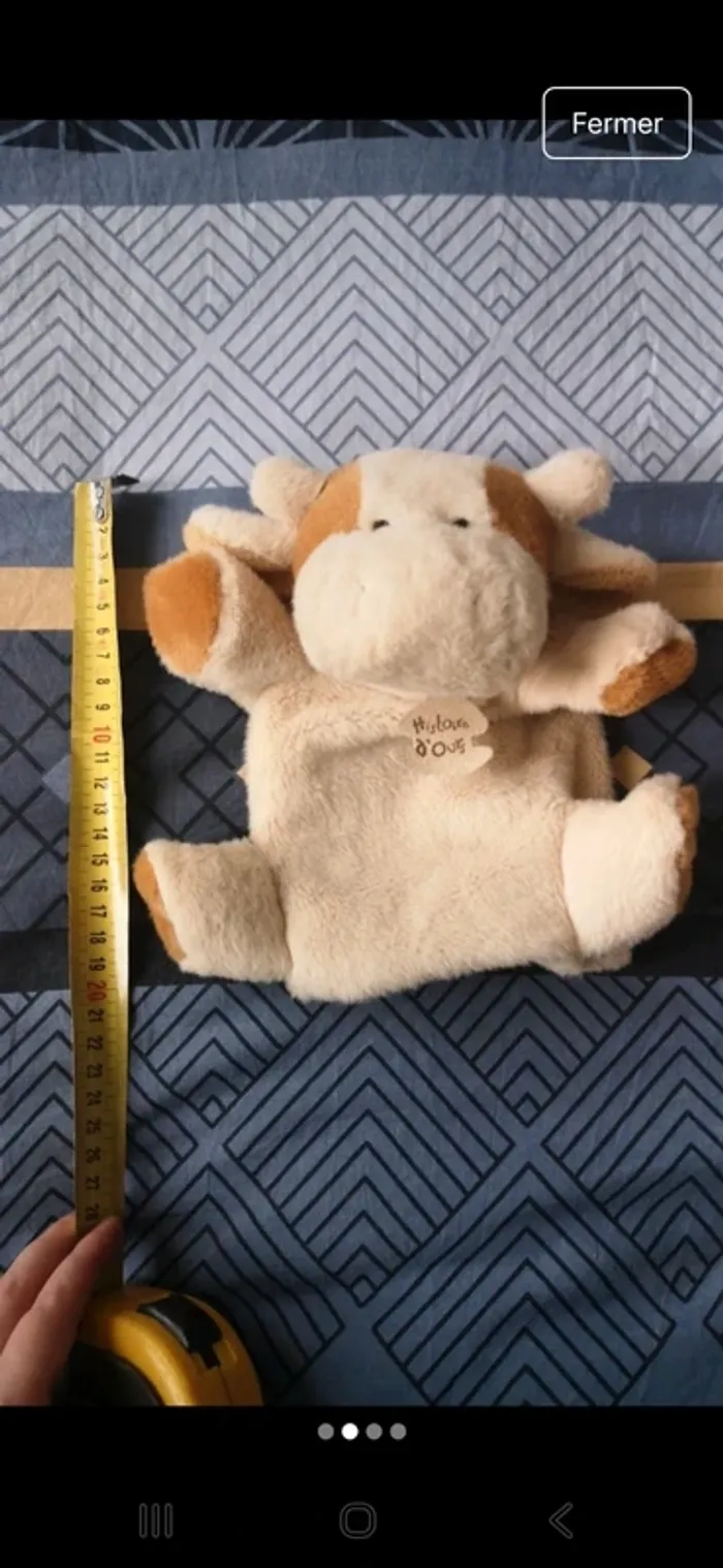 Peluche vache marionnette Histoire d’ours - photo numéro 3