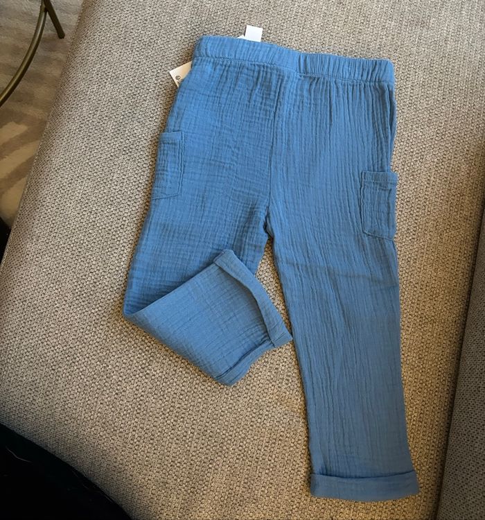 Pantalon léger bleu Mots D’Enfants - photo numéro 2