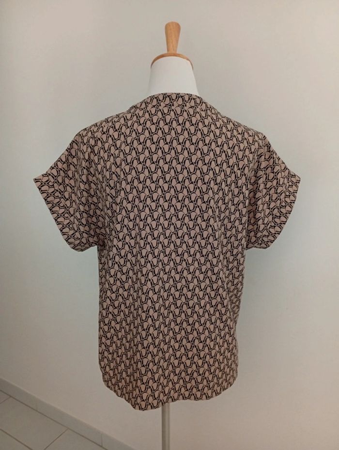Haut fluide taille L | beige et noir - photo numéro 2