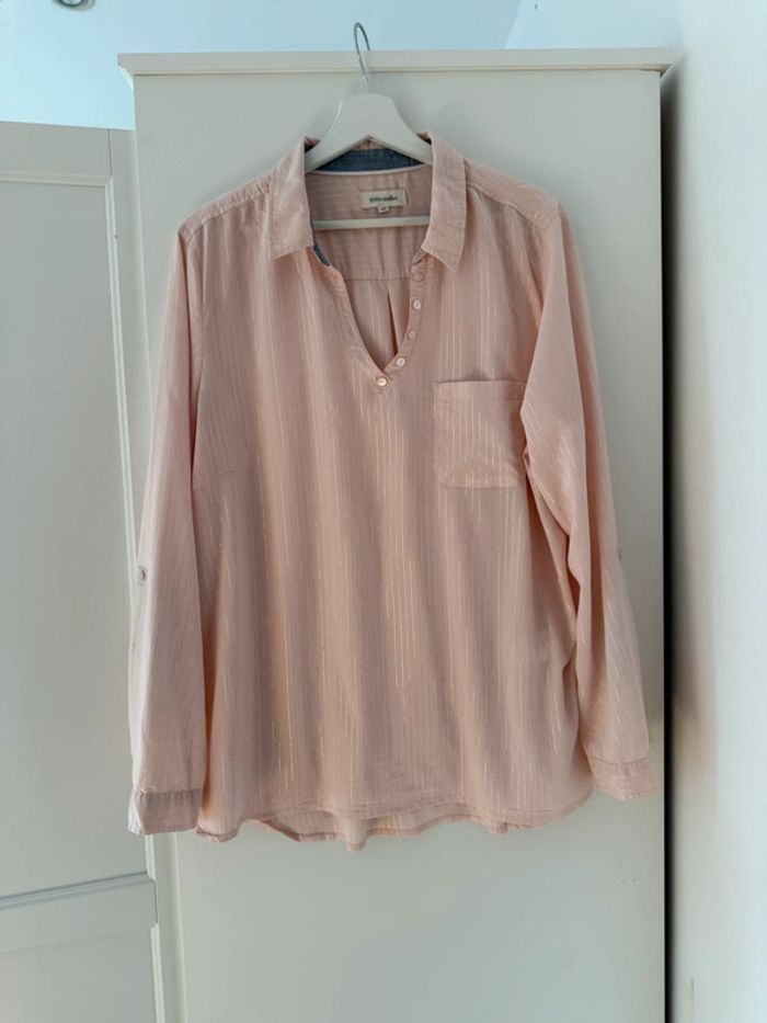 superbe blouse fluide coupe chemise en coton grain de malice 48
