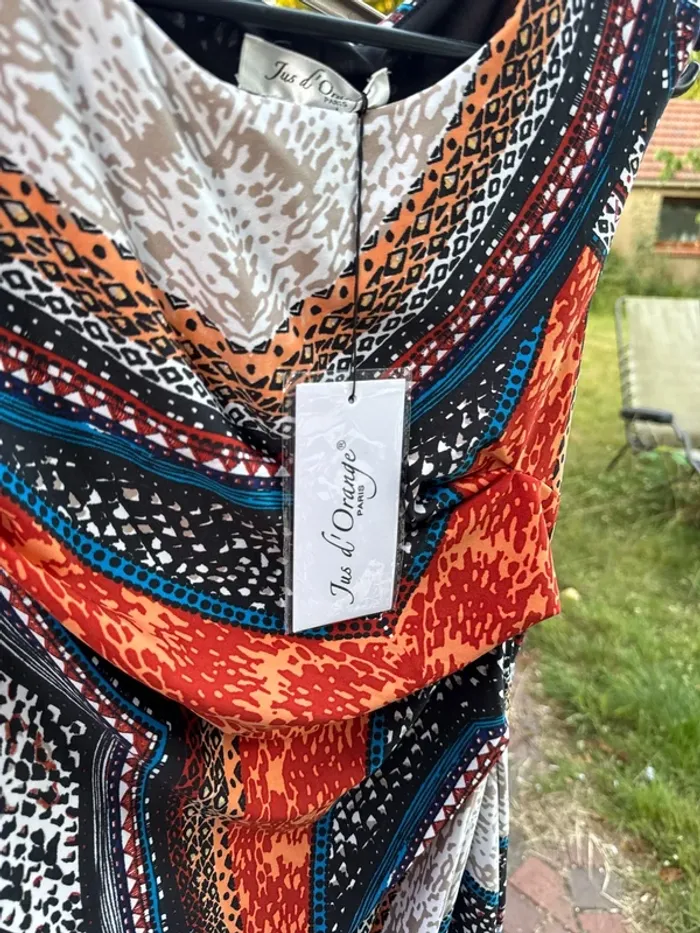 Jolie robe d’été jus d’orange neuve avec étiquette taille S - photo numéro 5