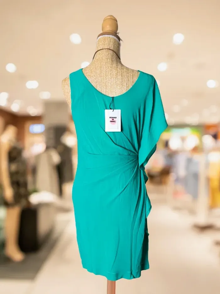 Naf Naf - Robe droite Vert Tige - photo numéro 3